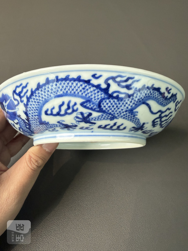 清光绪 青花云龙纹盘 - 图3